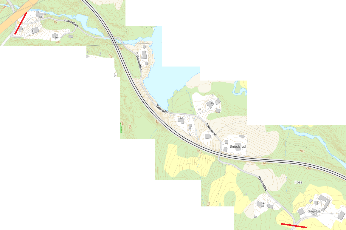 Kart over Tussestien